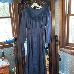 Long sleeve blue dress